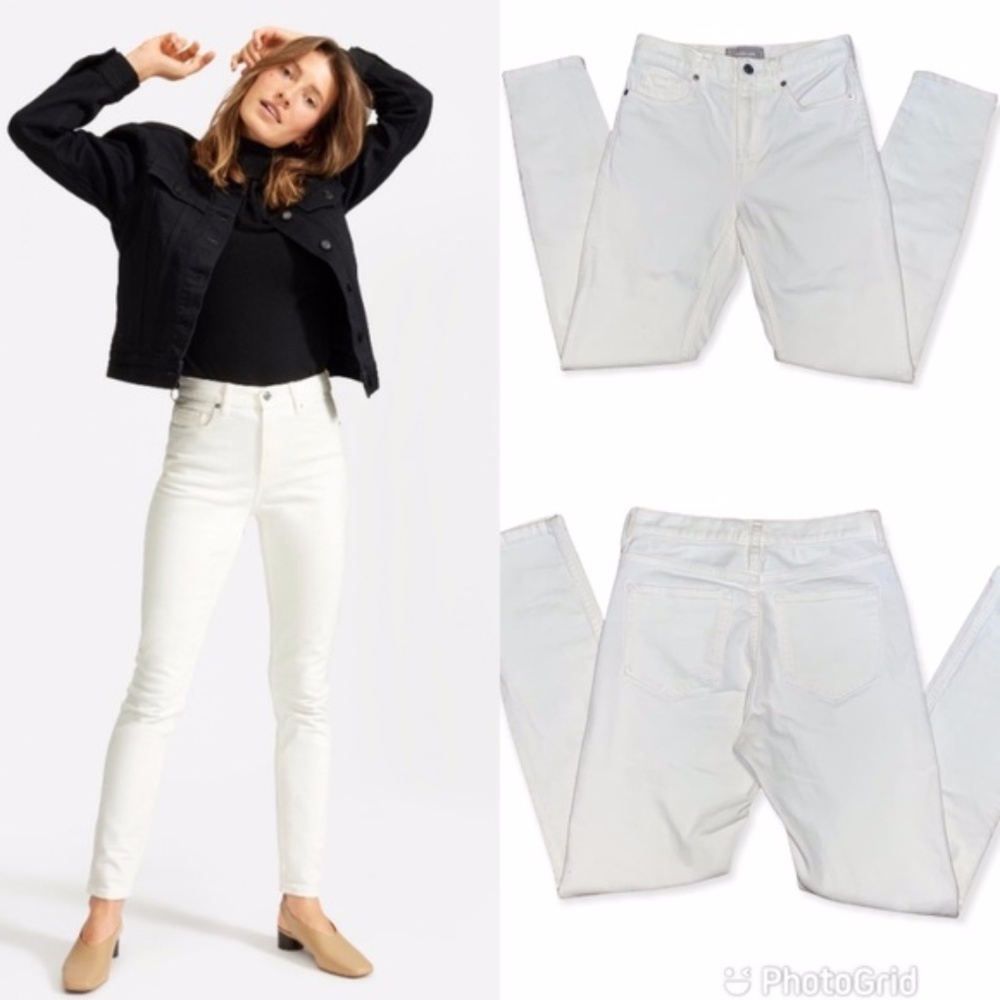 Everlane High Rise White Jeans
